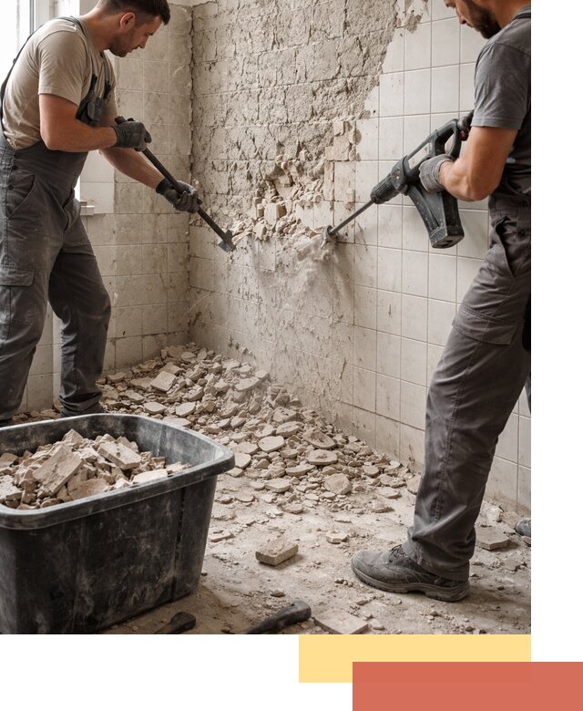 Демонтаж плитки со стен в отрадном быстро и аккуратно