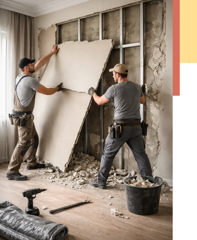 Демонтаж гипсокартона со стен в отрадном от 380 руб. — услуги демонтажа | ОТДЕЛОЧНИК-Трд