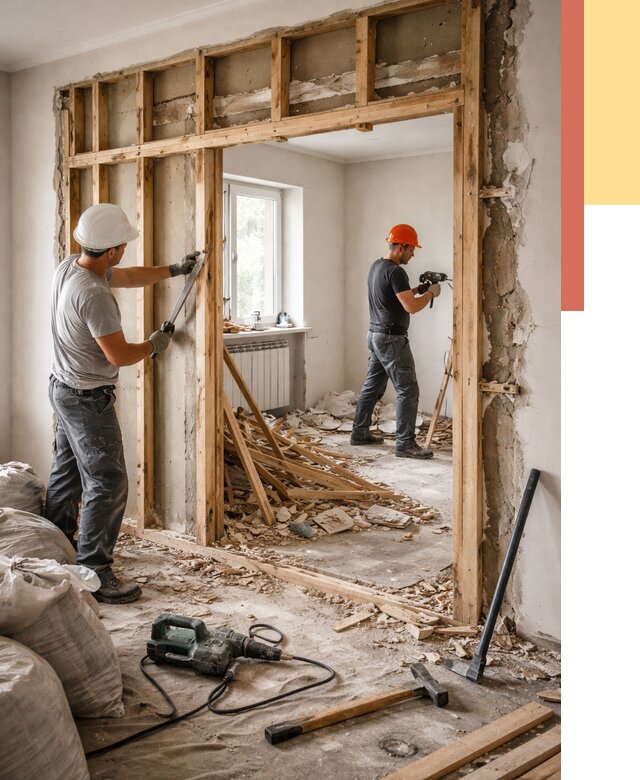 Демонтаж деревянных перегородок в отрадном от 3478 руб. — быстро и недорого | ОТДЕЛОЧНИК-Трд