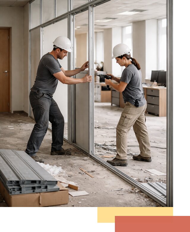 Демонтаж алюминиевых перегородок в отрадном быстро и аккуратно