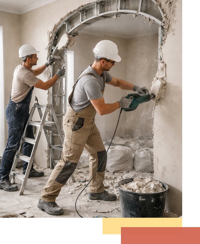 Демонтаж гипсокартонной арки в отрадном быстро и аккуратно