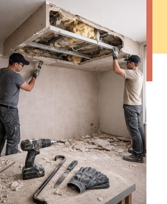 Демонтаж короба из гипсокартона в отрадном от 1652 руб. — быстро и недорого | ОТДЕЛОЧНИК-Трд