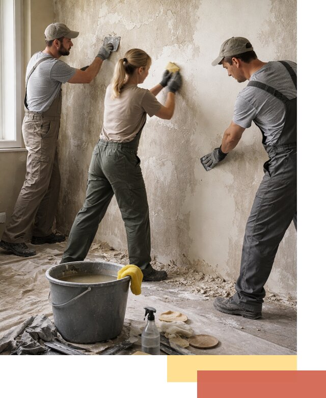 Очистка стен от клея и грунтовки в отрадном качественно и быстро