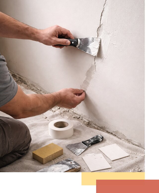 Заделка трещин и сколов в стенах и потолках в отрадном