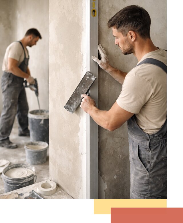 Выведение углов стен в отрадном: монтаж и оштукатуривание