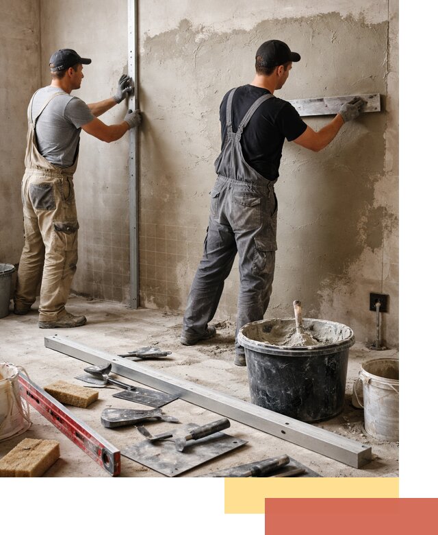 Профессиональная штукатурка стен под плитку в отрадном
