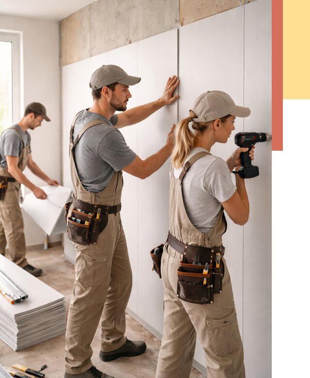 Монтаж ПВХ панелей на стены в отрадном от 489 руб/м2 — быстро и недорого | ОТДЕЛОЧНИК-Трд