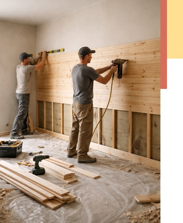 Монтаж деревянной вагонки на стены в отрадном от 8153 руб. | Услуги монтажа вагонки | ОТДЕЛОЧНИК-Трд