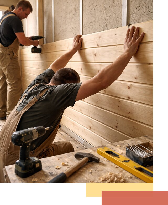 Монтаж деревянной вагонки на стены в отрадном быстро и качественно