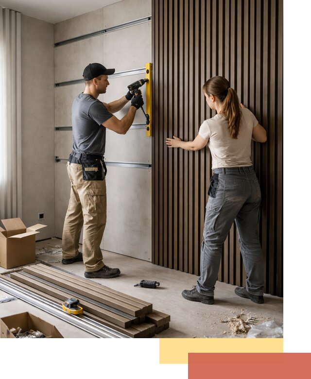 Монтаж реечных панелей на стены в отрадном