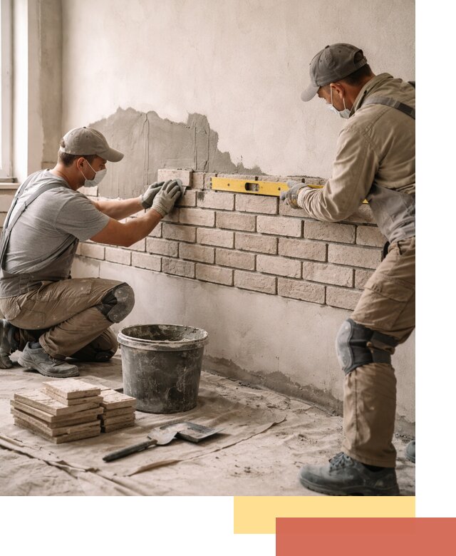 Монтаж декоративного кирпича профессионально в отрадном