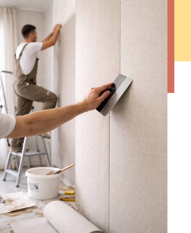 Поклейка текстильных обоев в отрадном от 4892 руб. под ключ | ОТДЕЛОЧНИК-Трд