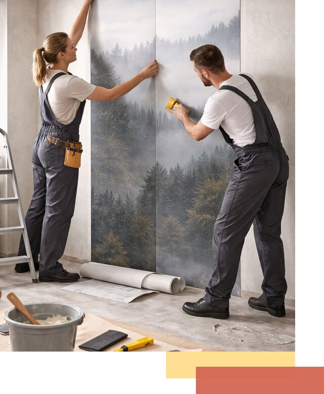 Поклейка фотообоев профессионально в отрадном под ключ