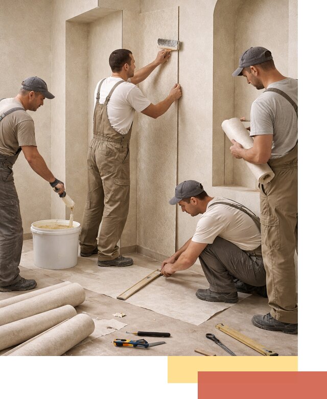 Поклейка обоев на сложные стены и неровные поверхности в отрадном