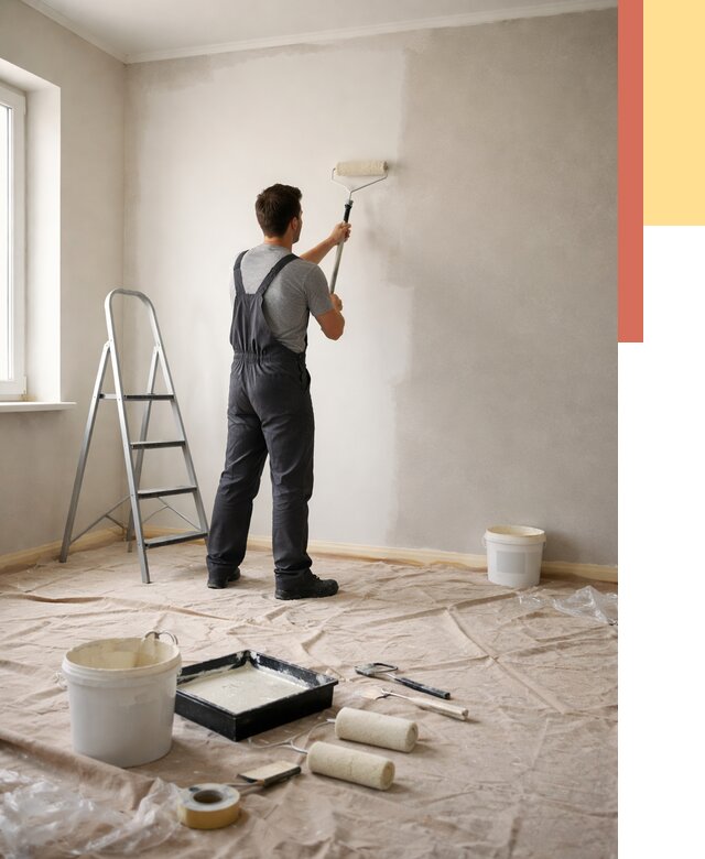 Покраска стен моющейся краской в отрадном от 380 руб./м² — быстро и недорого | ОТДЕЛОЧНИК-Трд