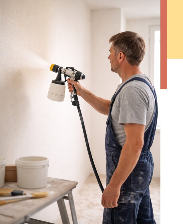 Покраска стен краскопультом в отрадном от 8153 руб. — механизированная покраска | ОТДЕЛОЧНИК-Трд