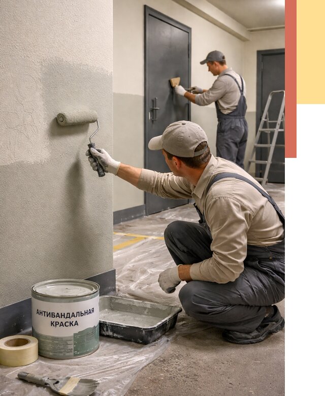Покраска стен антивандальной краской в отрадном от 4892 руб./м² под ключ | ОТДЕЛОЧНИК-Трд