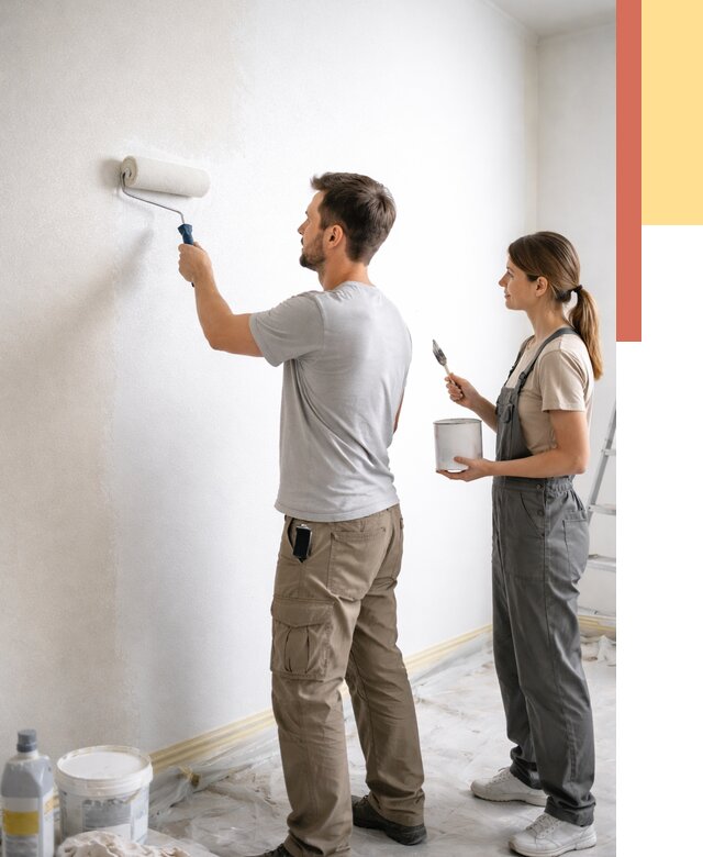 Окраска стен по стеклохолсту в отрадном от 4892 руб/м² под ключ | ОТДЕЛОЧНИК-Трд