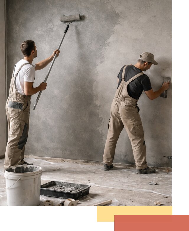 Покраска стен под бетон в отрадном профессионально и недорого