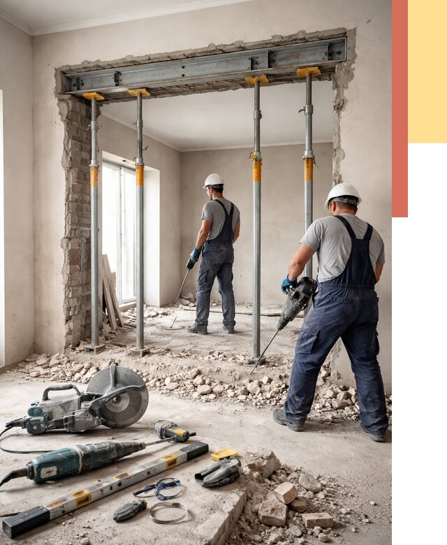 Прорезка проема в стене в отрадном от 4892 руб. — быстро и недорого | ОТДЕЛОЧНИК-Трд