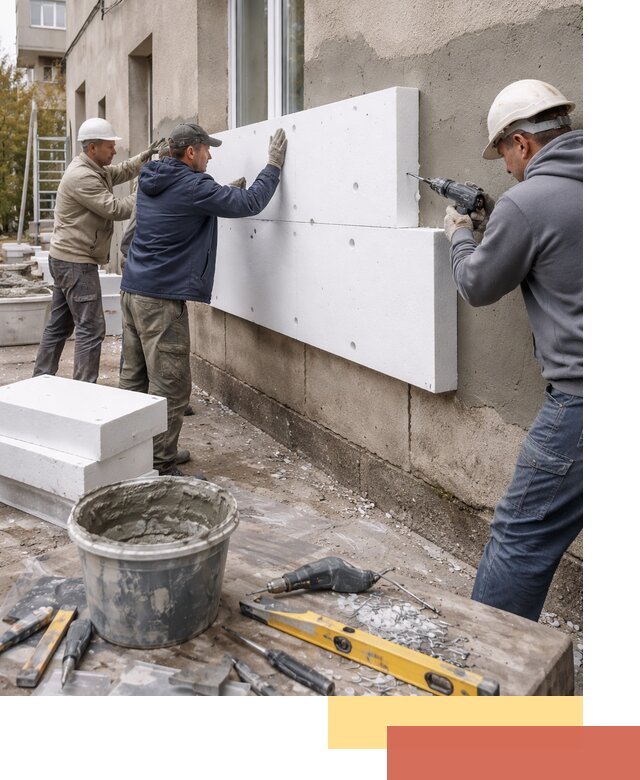 Утепление наружных стен пенопластом в отрадном