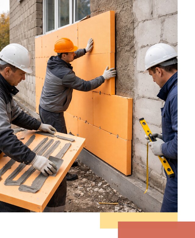 Утепление фасада пеноплексом под ключ в отрадном