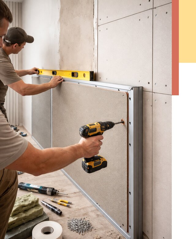 Шумоизоляция стен панелями ЗИПС в отрадном от 2391 руб./м² под ключ | ОТДЕЛОЧНИК-Трд