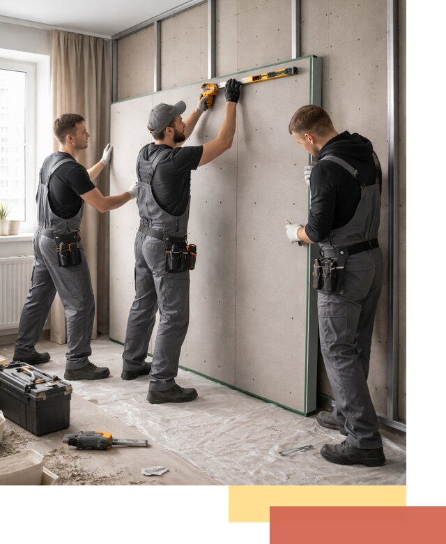 Шумоизоляция стен панелями ЗИПС в отрадном для жилых и коммерческих помещений