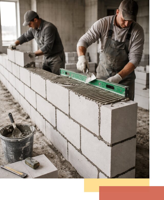Кладка перегородок из газобетона в отрадном быстро и качественно