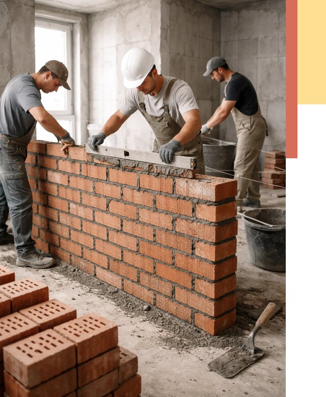 Кладка перегородок из кирпича в отрадном от 3805 руб. за м² | ОТДЕЛОЧНИК-Трд