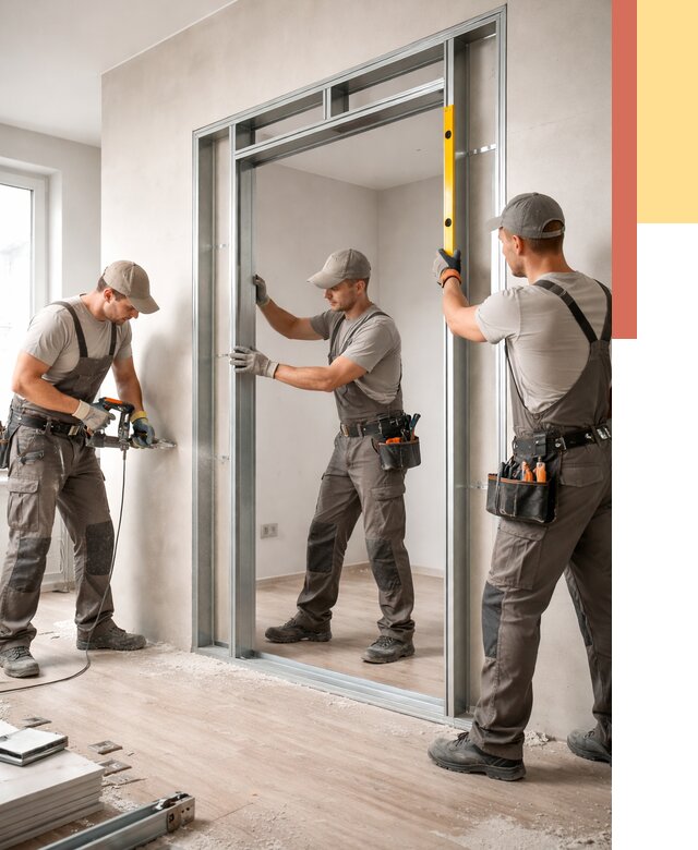 Устройство дверного проема в перегородке в отрадном от 4892 руб. под ключ | ОТДЕЛОЧНИК-Трд