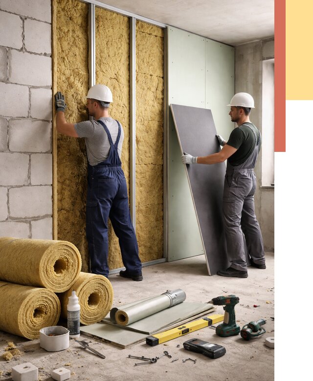 Шумоизоляция перегородок из блоков в отрадном от 2011 руб./м² — быстро и недорого | ОТДЕЛОЧНИК-Трд