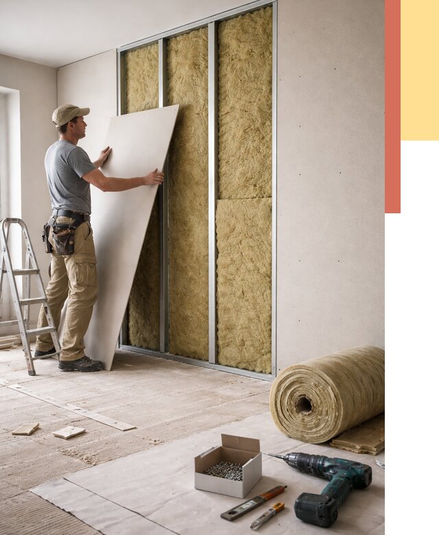 Перегородка из гипсокартона с шумоизоляцией в отрадном от 3391 руб. | ОТДЕЛОЧНИК-Трд