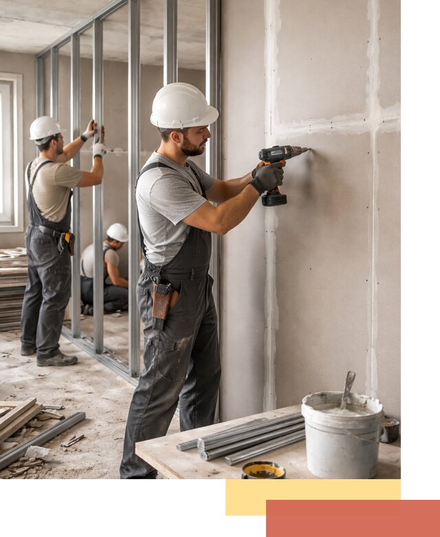 Перегородки из огнестойкого гипсокартона в отрадном под ключ