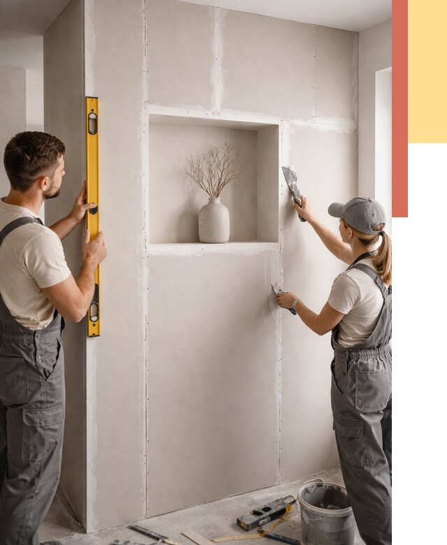 Перегородка из гипсокартона с нишей в отрадном от 3533 руб. под ключ | ОТДЕЛОЧНИК-Трд