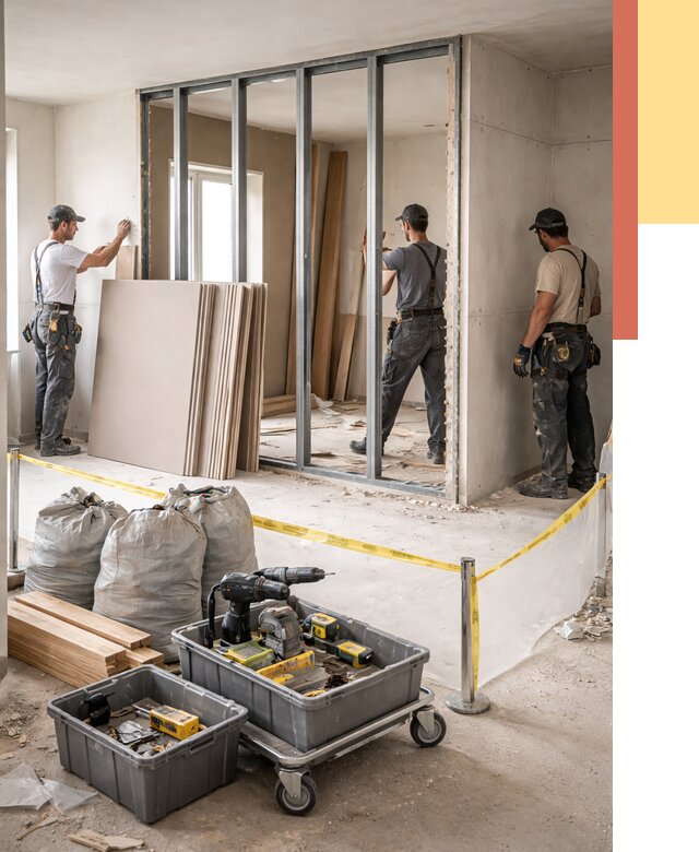 Перенос гипсокартонной перегородки в отрадном под ключ от 4892 руб. | Демонтаж и монтаж – ОТДЕЛОЧНИК-Трд