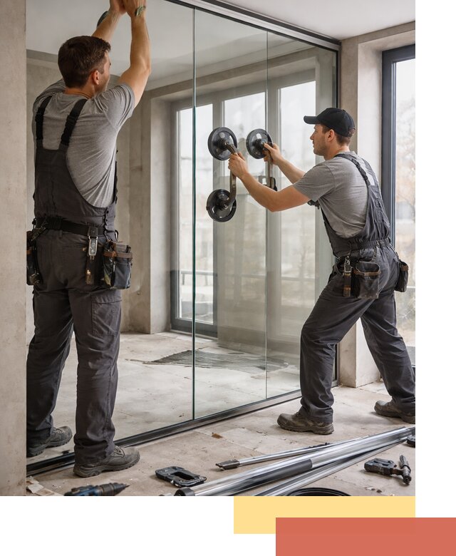 Цельностеклянные перегородки под ключ в отрадном