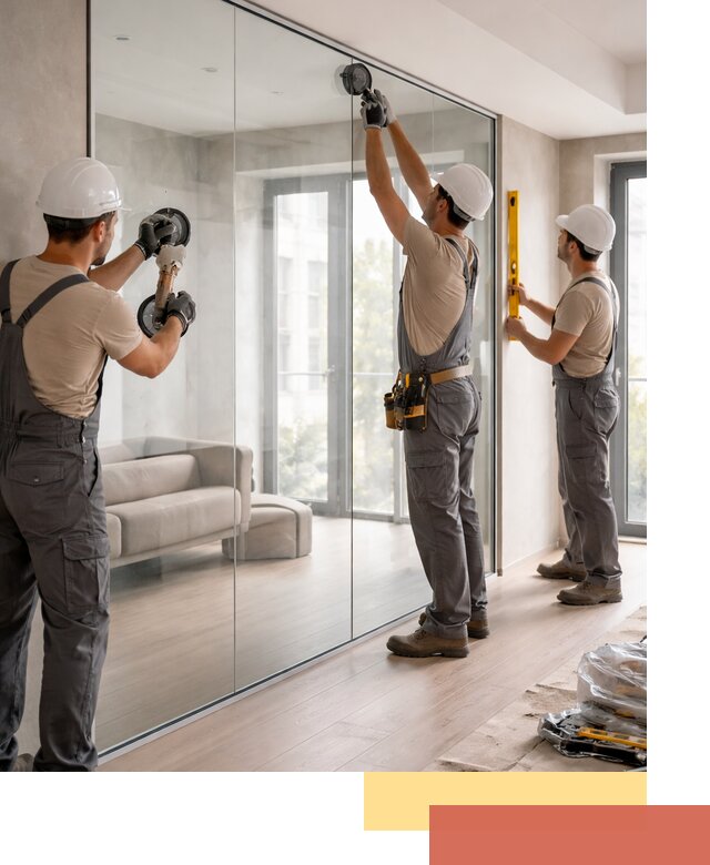 Перегородки из закаленного стекла в отрадном для офисов и квартир