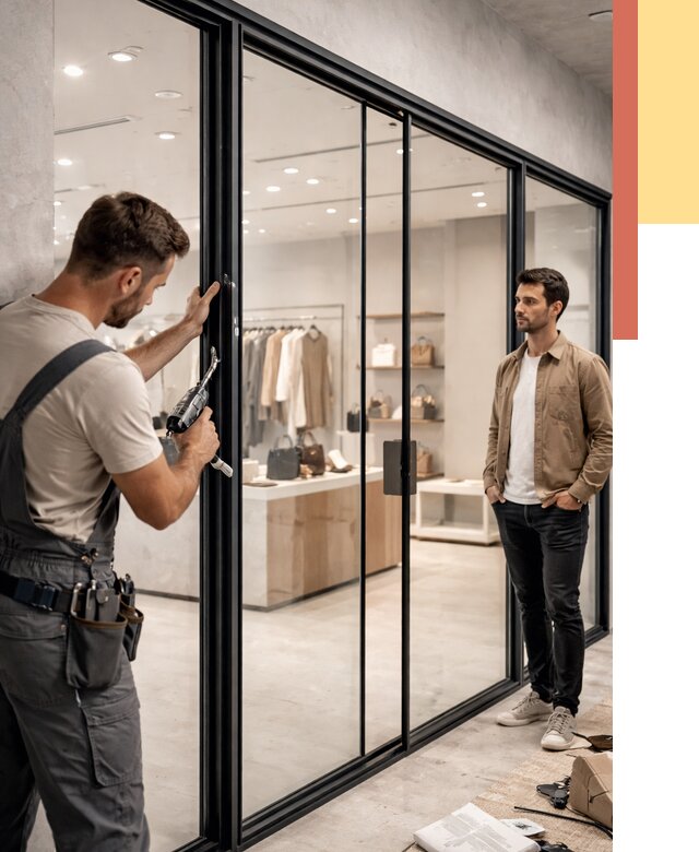 Стеклянные перегородки для магазинов в отрадном от 8913 руб. под ключ | ОТДЕЛОЧНИК-Трд