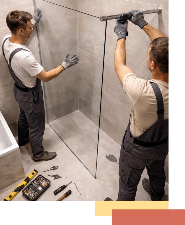 Стеклянные перегородки для душа в отрадном — изготовление и монтаж