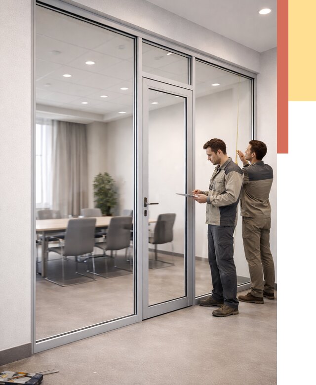 Установка и монтаж алюминиевых перегородок со стеклом в отрадном от 8913 руб. | ОТДЕЛОЧНИК-Трд