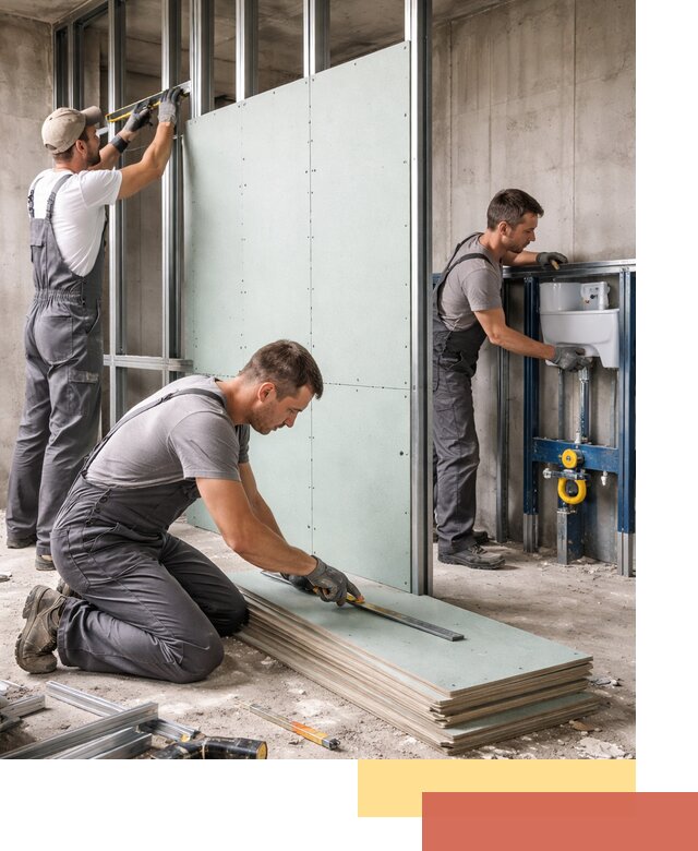 Монтаж и ремонт сантехнических перегородок в отрадном