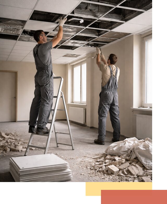 Демонтаж потолков Армстронг профессионально в отрадном