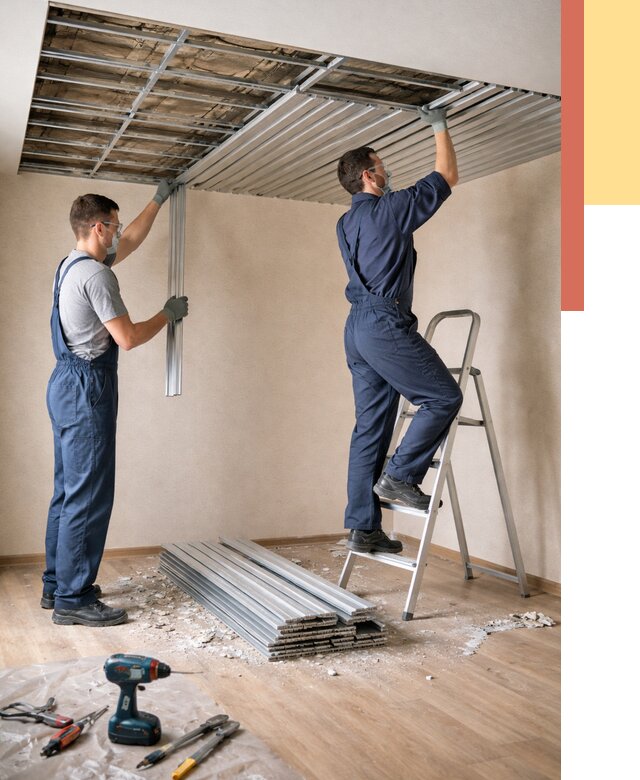 Демонтаж реечного потолка в отрадном от 4892 руб. быстро и недорого | ОТДЕЛОЧНИК-Трд