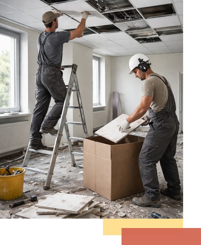 Демонтаж потолочной плитки в отрадном быстро и аккуратно