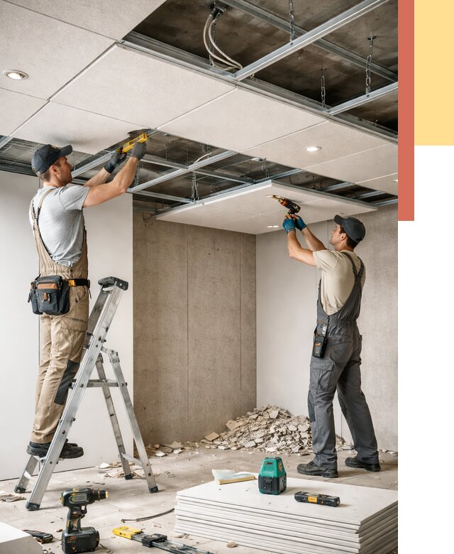 Монтаж акустического потолка в отрадном от 7066 руб/м2 — быстро и недорого | ОТДЕЛОЧНИК-Трд