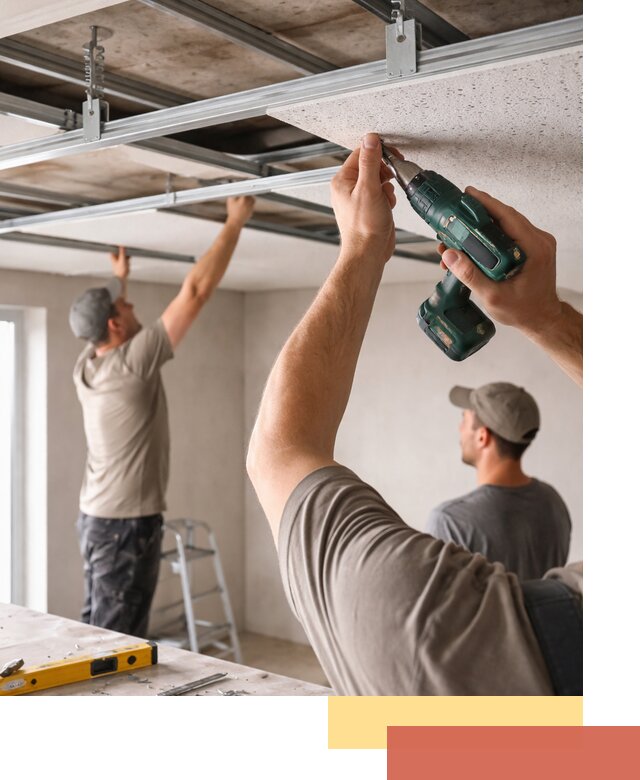 Монтаж акустического потолка в отрадном под ключ