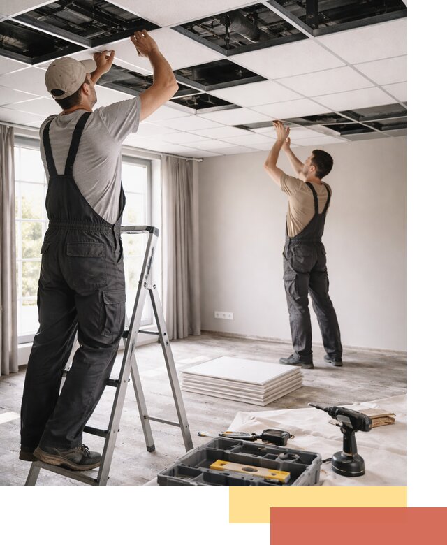 Замена плит подвесного потолка в отрадном быстро и качественно