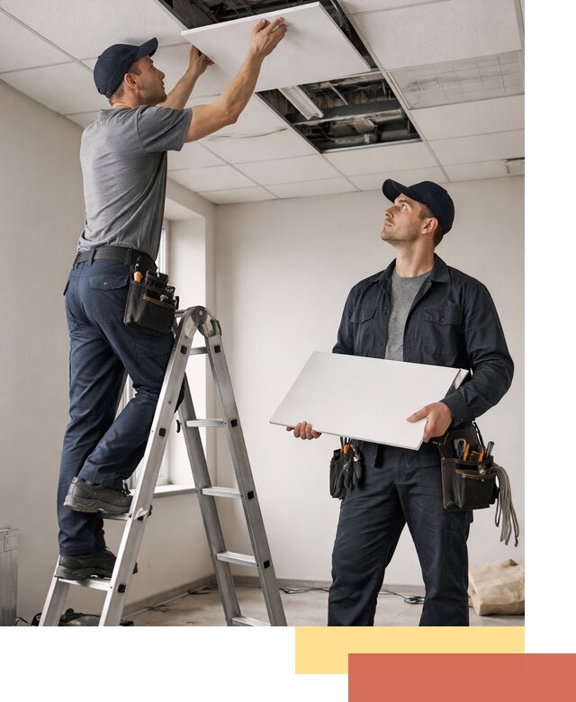 Обслуживание подвесного потолка в отрадном — ремонт и чистка