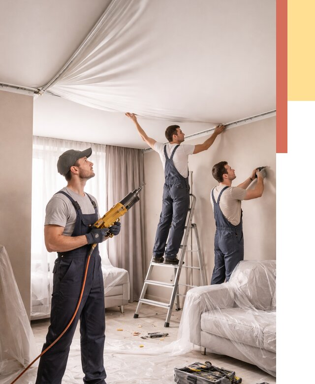 Установка натяжного потолка в отрадном от 4892 руб. | Быстро и недорого — ОТДЕЛОЧНИК-Трд